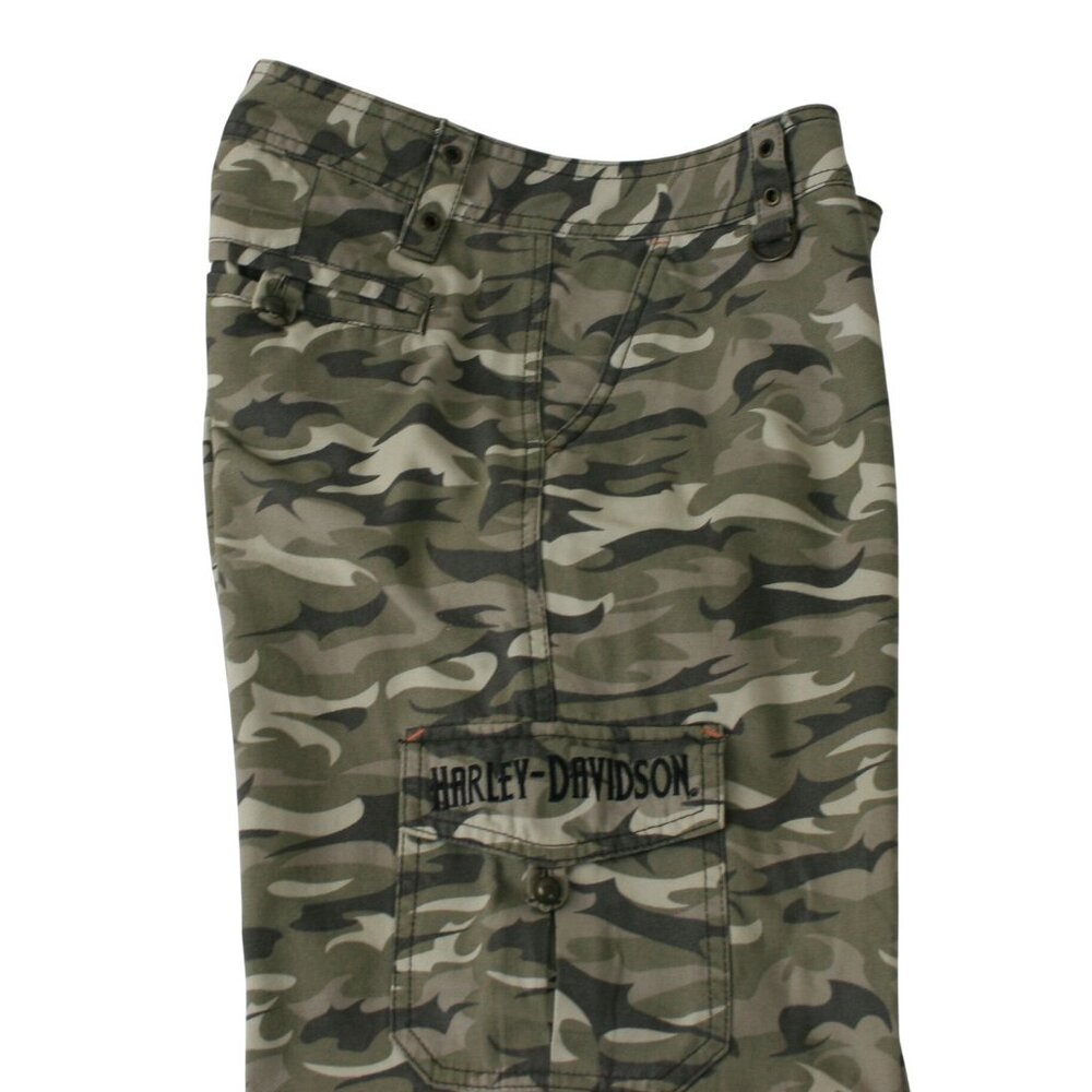 Harley-Davidson Camouflage Cargo Pants Women's Size 8 Cotton Blend Army Green - Picture 3 of 12